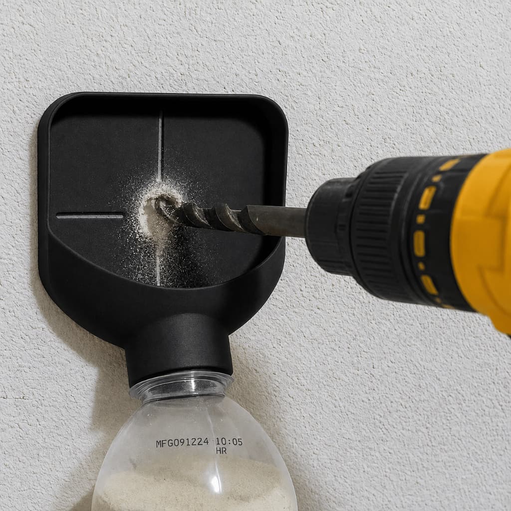 Coletor de pó para Furadeira/Suporte Coletor de Pó para Furação com Garrafa – Fure Sem Sujeira e sem bagunça!!