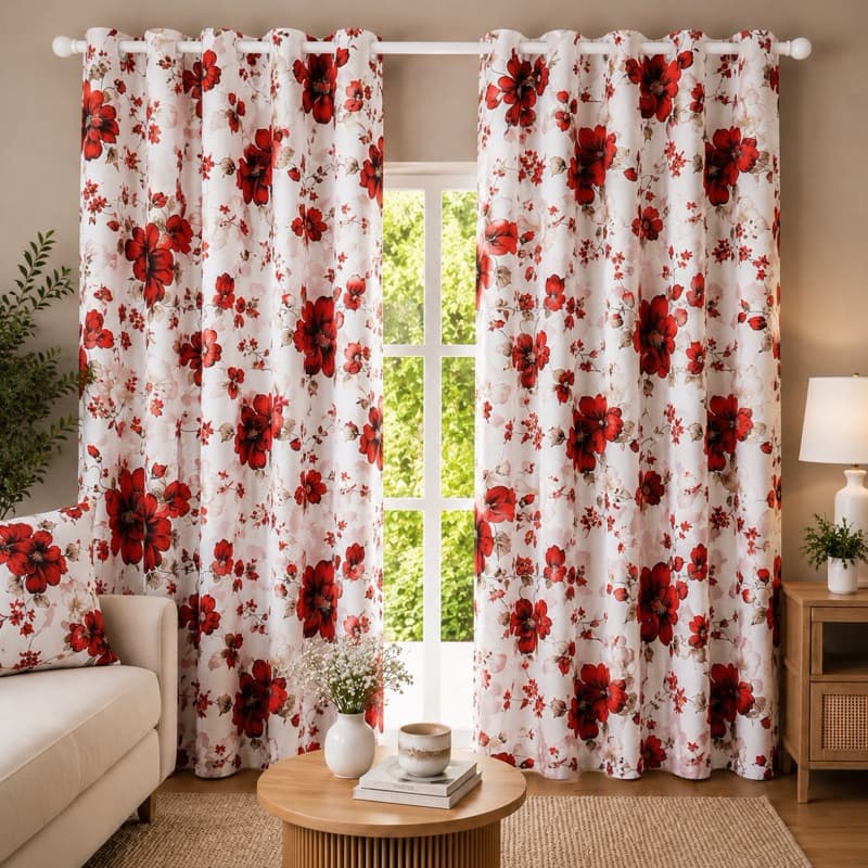 Cortina de Sala Tecido Estampada 2,40x2,20 Para Decoração Sala Quarto