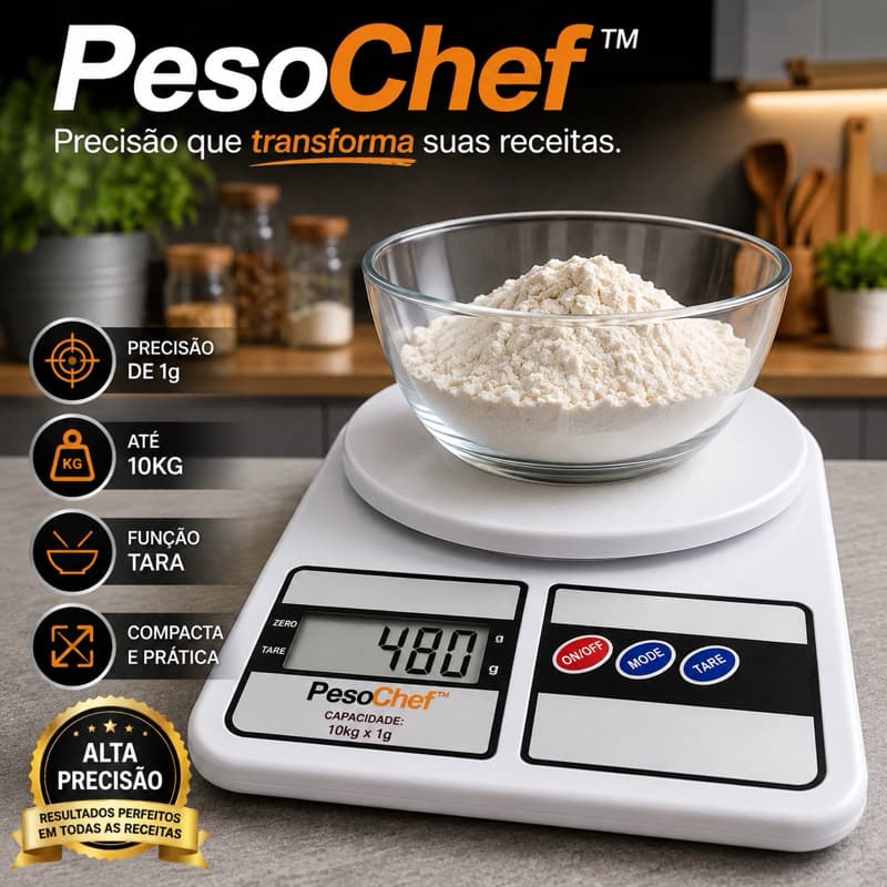 Balança Digital de Cozinha SF-400 10kg Alta Precisão 1g com Tara