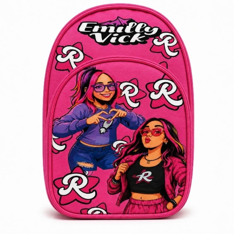 Mochila Infantil Emilly Vick e Katley Menina Rosa Fosca Pequena para Passeio
