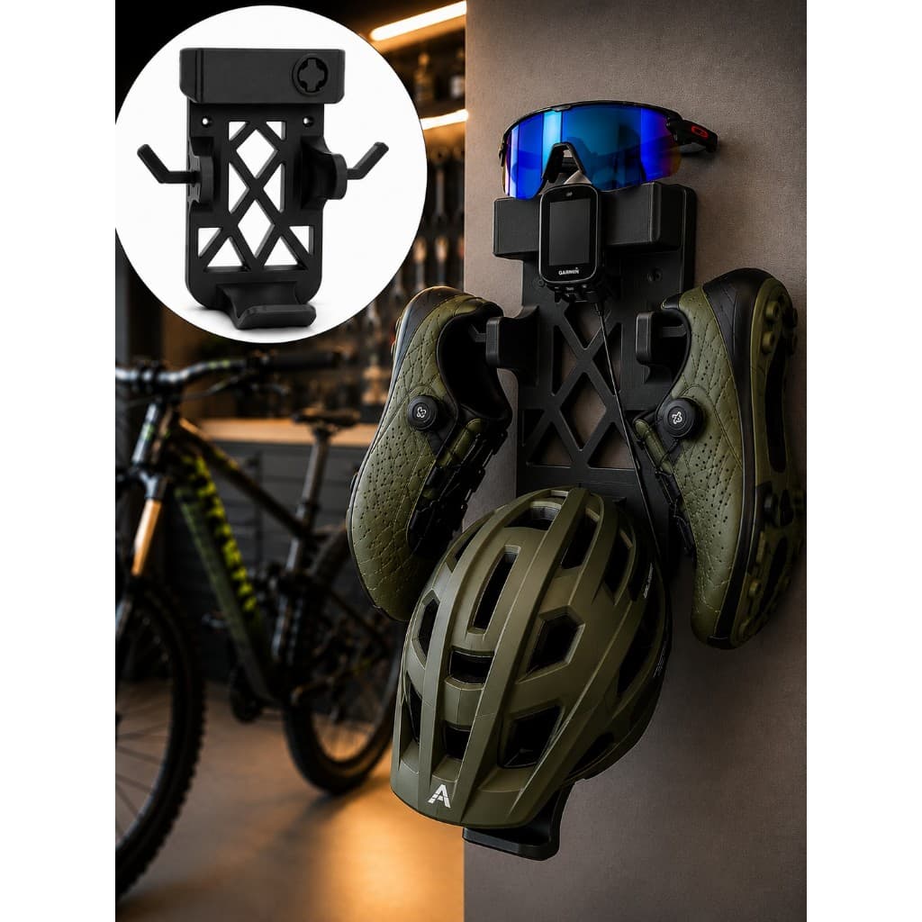 Suporte Parede Para Capacete Speed Óculos Sapatilha Bike Mtb