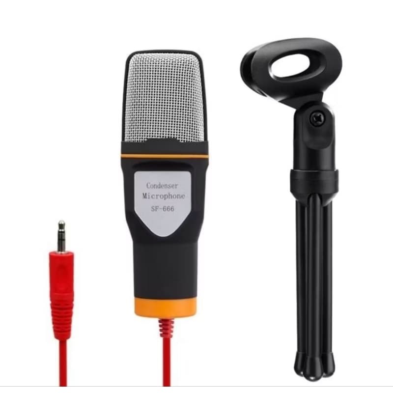 Microfone Condensador para PC com Tripé e Cabo P2 KP-917
