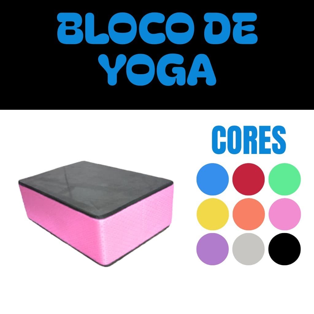 Bloco de Yoga 24x16x8Cm Tijolo Exercícios EVA Pilates esporte