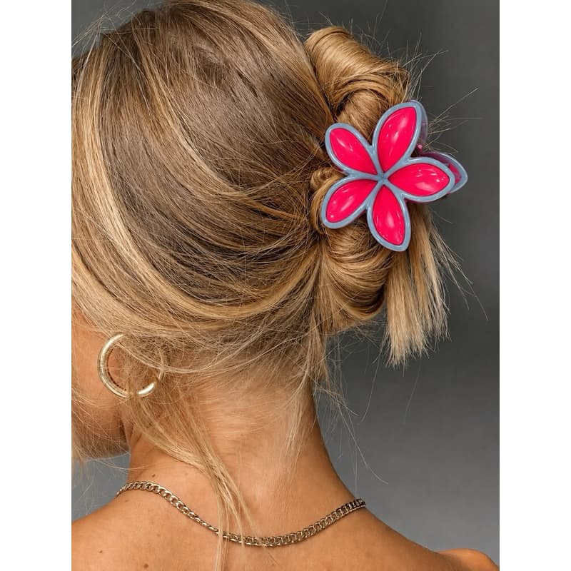 Kit 3 Peças Grampo Piranha de Cabelo Presilha Flor de Feriado Praia Barrettes