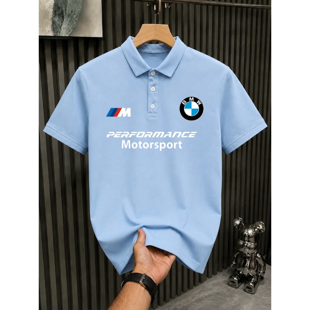 Camisa Polo BMW Unissex Motorsport Malha Piquet Premium