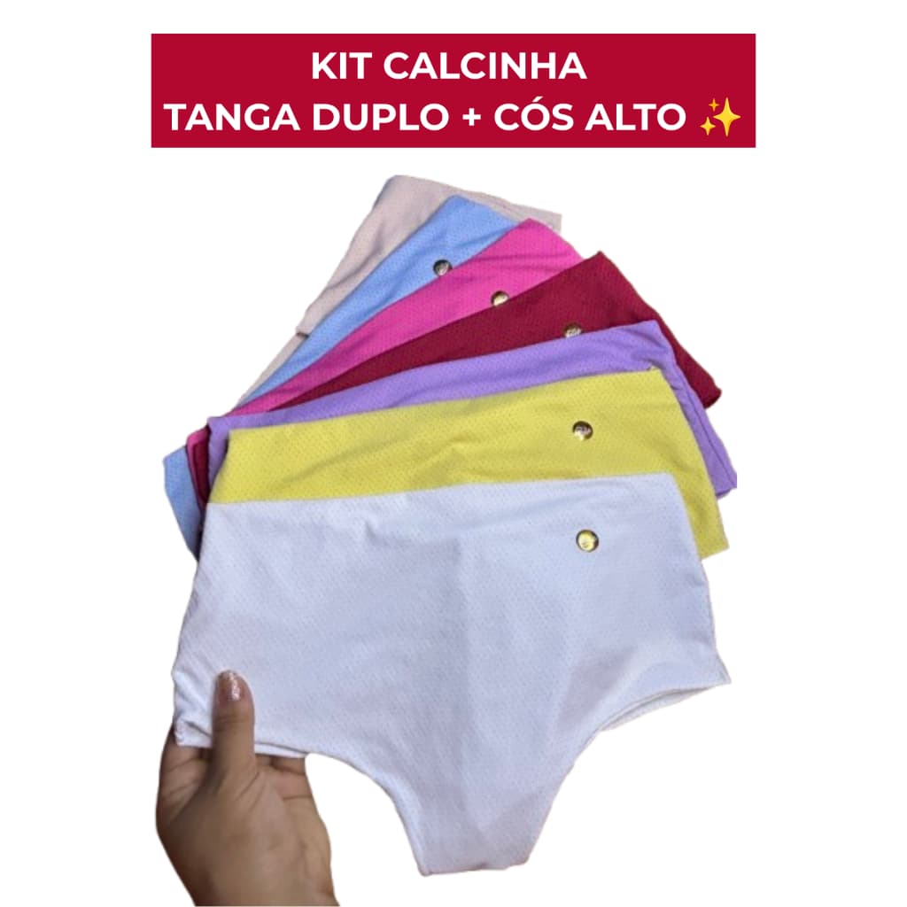 Kit Calcinhas Toda Dupla Tanga Feminina Luxo Microfibra Poliamida Não Marca Conforto Premium