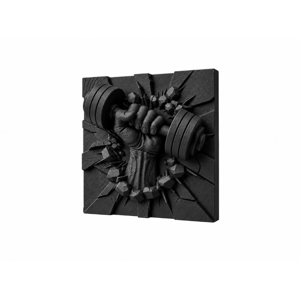 Placa Decorativa Fitness Motivacional Alto Relevo Força Peso Academia