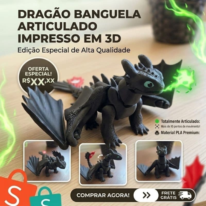 Dragão Banguela Articulado Impresso em 3D Como Treinar o Seu Dragão Action Figure Fúria da Noite Colecionável Decoração