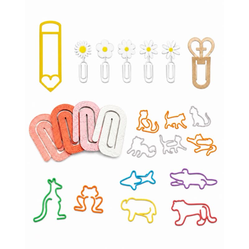 KIT com 10 Clipes e Marca-Páginas Decorativos