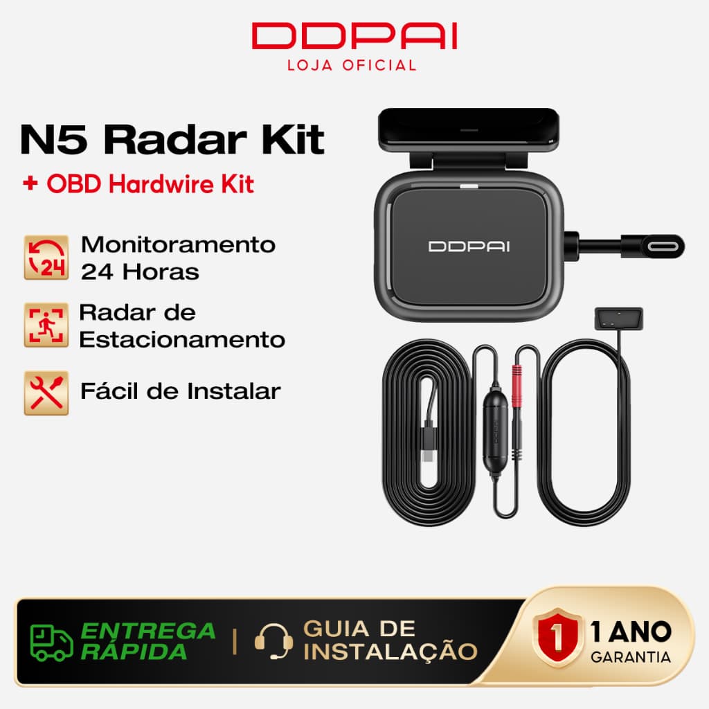 DDPAI N5 Dual Módulo de Radar OBD Kit Monitor 24H Estacionamento com Detecção Movimento AI