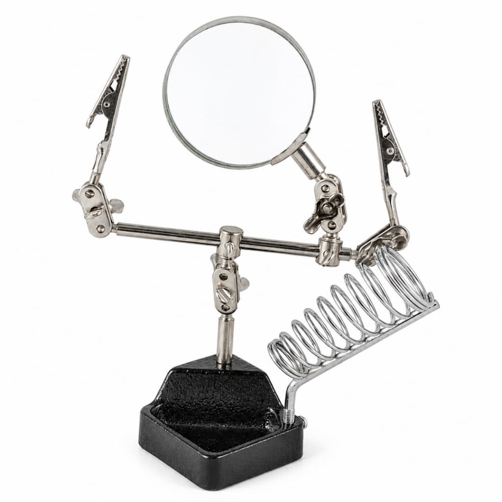 Lupa Com Garras e Suporte Para Ferro de Solda Profissional Eda