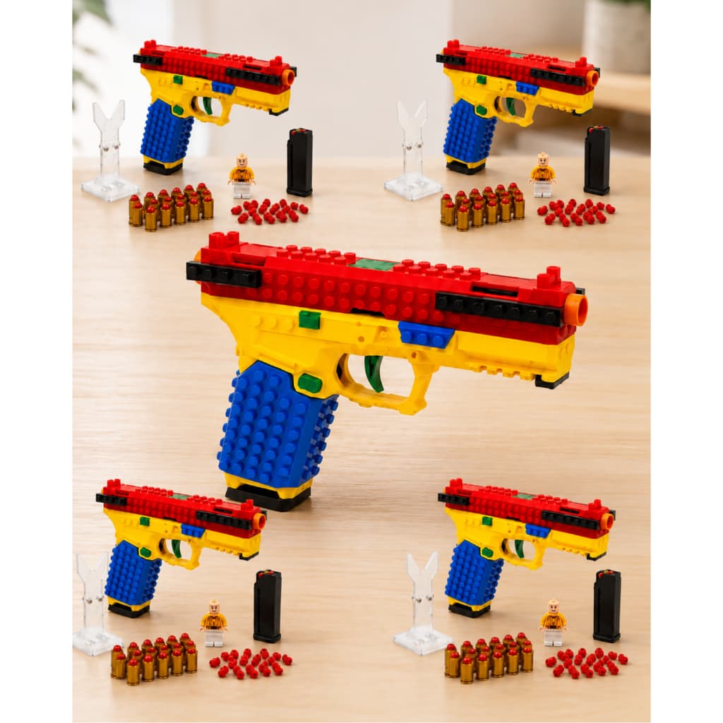 Kit Pistolaa Bloco de montar Lançador Bala Mole Blocos De Montar Construção Infantil Atirar