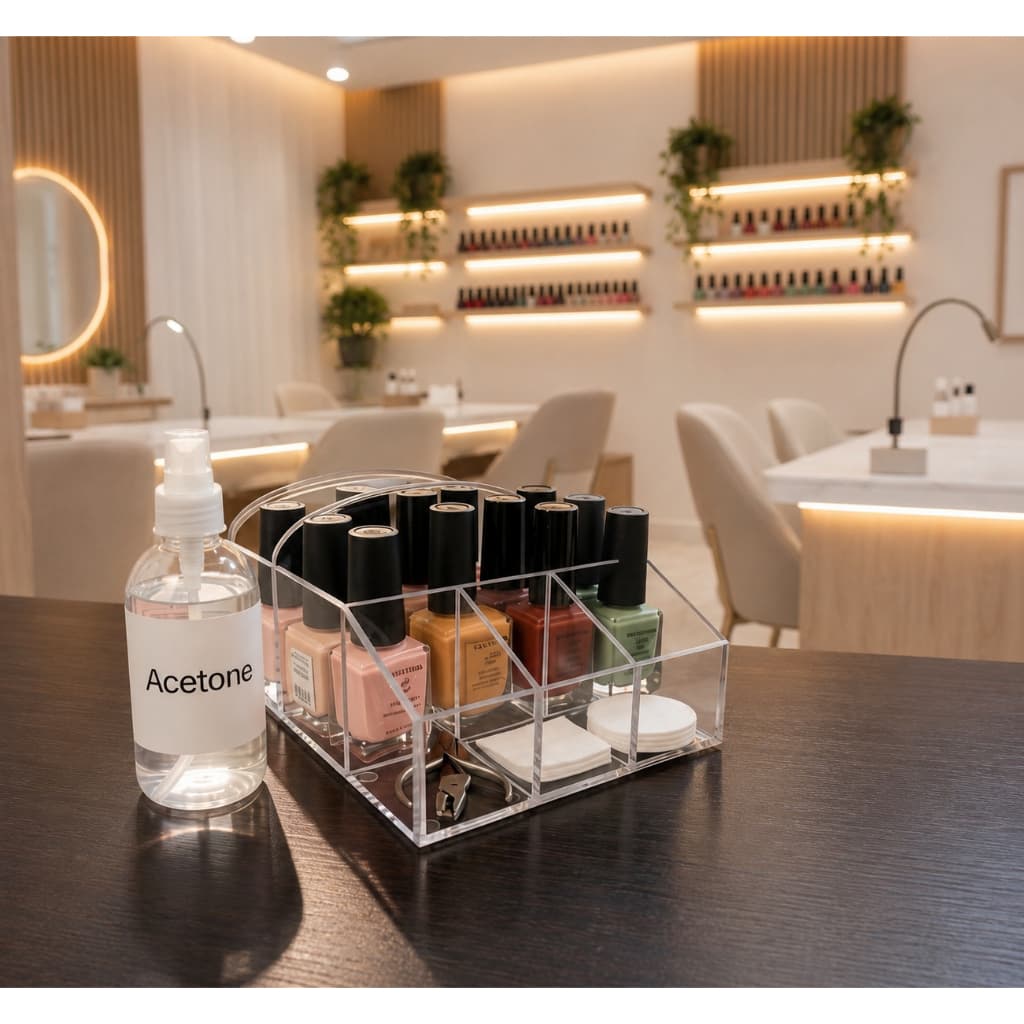 Expositor e Organizador de Esmaltes Multiuso Para Salão Mesa em Acrílico