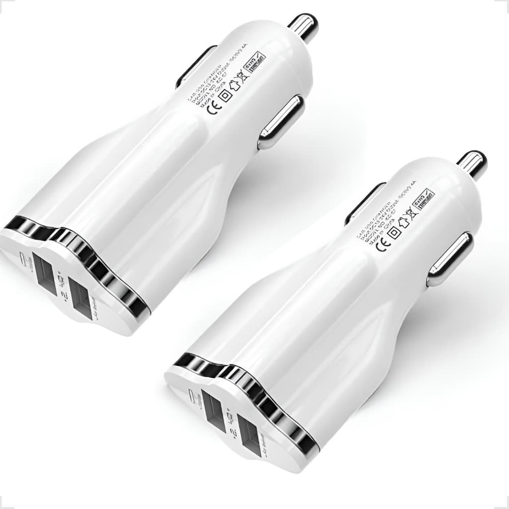 kit com 2 Carregador Veicular De Celular Adaptador Para Carro Veicular Dual Usb Moxom KC-07