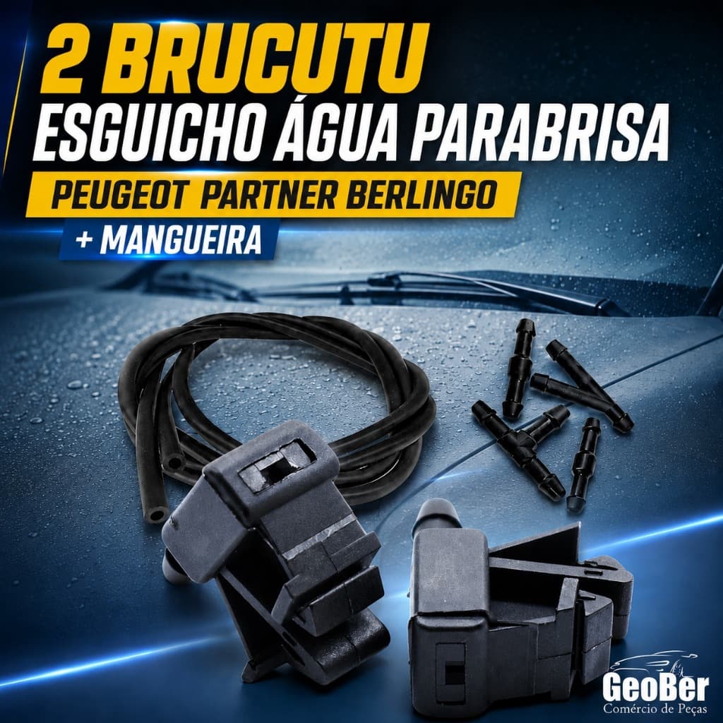 2 Brucutu Esguicho Agua Parabrisa Peugeot Partner BERLINGO + MANGUEIRA