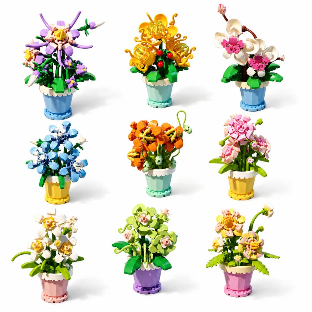 Mini Vaso de Flores em Blocos de Montar – DIVERSOS MODELOS