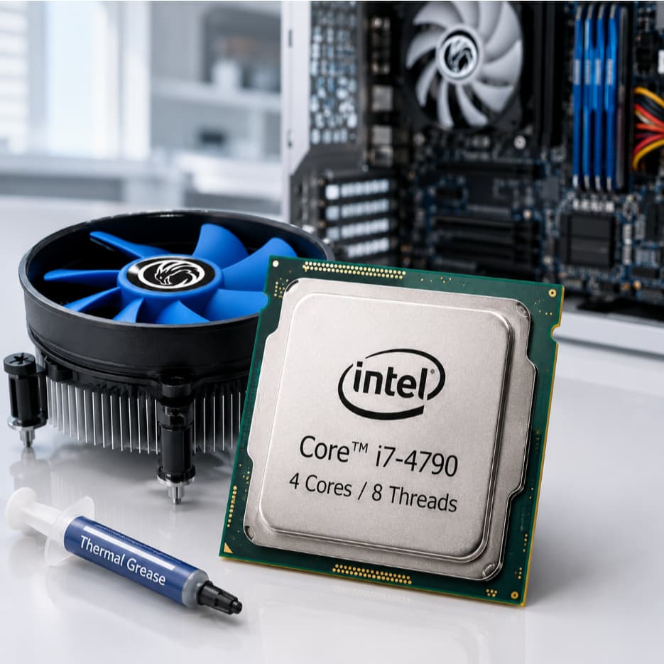 Kit Upgrade Intel Core I7 4790 Com Video Integrado + Cooler + Pasta Térmica Cinza - Pronto para instalar