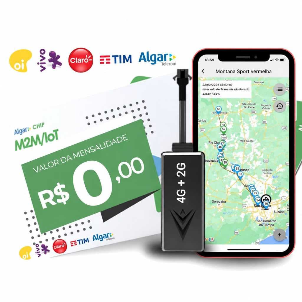 Rastreador Veicular 4G carro moto caminhão sem mensalidade