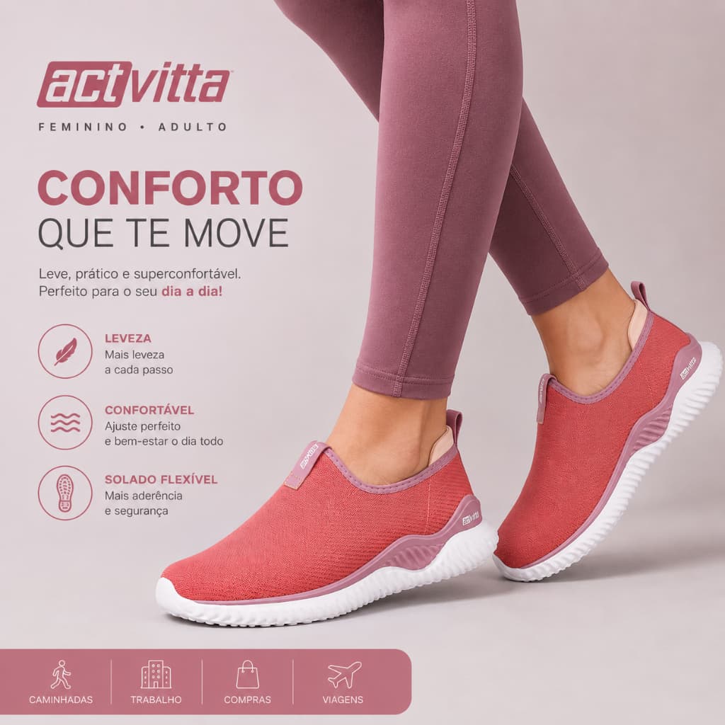 Tenis Actvitta Feminino Slip On 4802.244