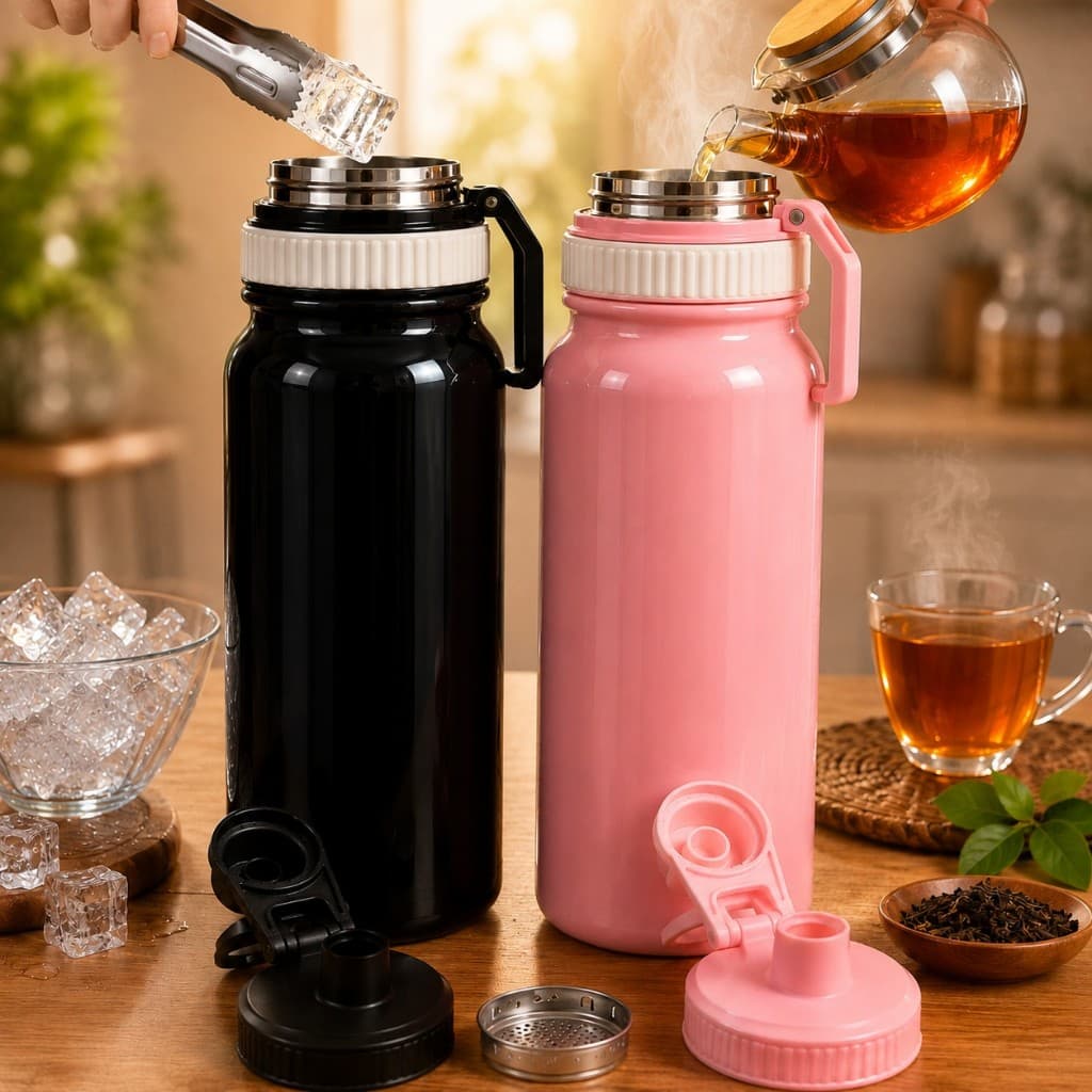 Garrafa Térmica Inox Parede Dupla Premium Com Isolamento a Vácuo 600Ml Quente e Gelada Unissex