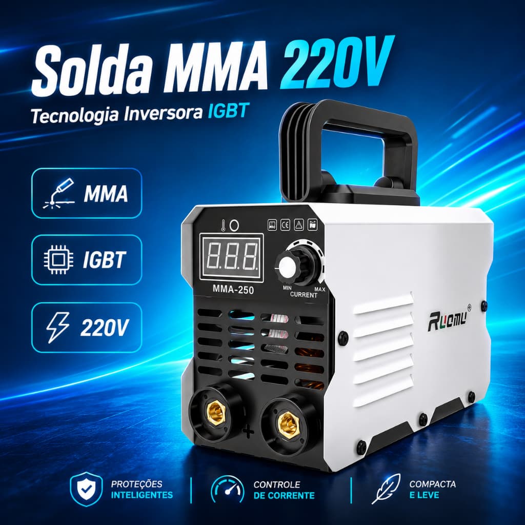 Máquina De Solda Inversora Portátil MMA 220V/250a