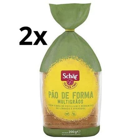 Kit com 2 Pão de Forma Multigrãos Sem Glúten Schar 225g cada