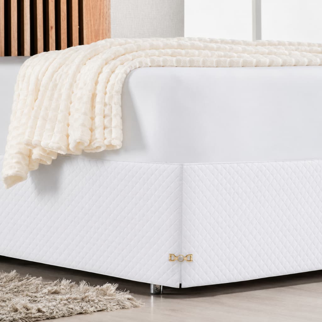 Saia Matelada para cama Box Charme Solteiro/Casal/Queen/King com Pingente e Pedra