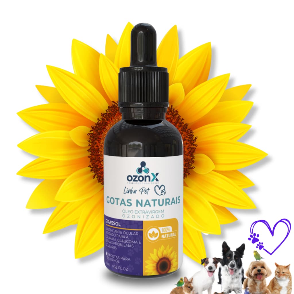 Olhos Cuidado Pet - ozonX suplemento natural girassol ozonizado / 10ml original