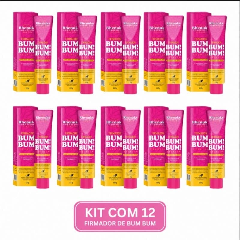 Creme Firmador Bum Bum Kit 12 Premium Rhenuks 150g Reduz Flacidez