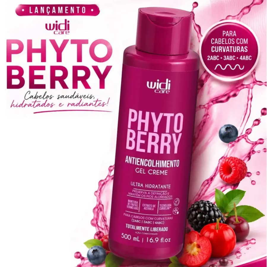 Gel Creme Antiencolhimento PHYTOBERRY Ultra Hidratante 500ml - Widi Care