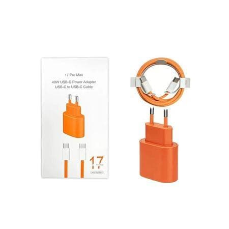 Carregador Turbo 40w Cabo e Fonte Carga Rápida Usb C Carregadores Compatível com Iphone