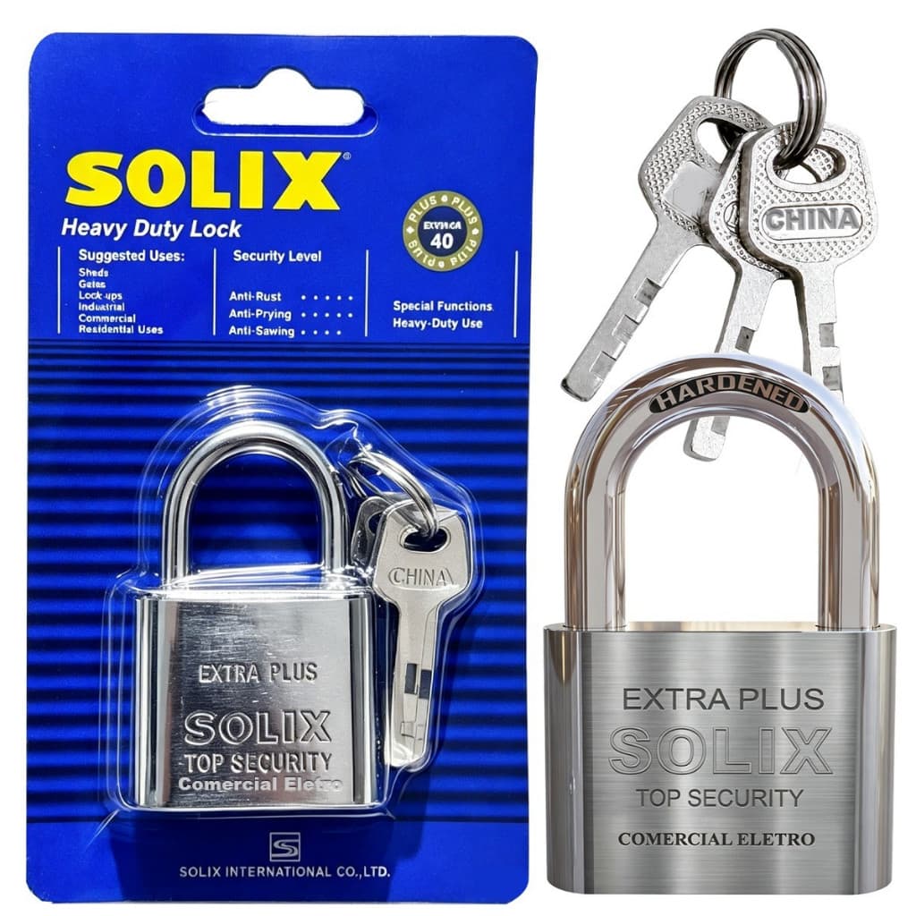 Cadeado Chave Atomica Proteção Antifurto 40mm Solix Para Portão Armario Gaveta Vitrine Loja