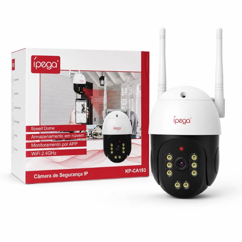 Camera Ip Wifi Speed Dome Externa Ípega KP-CA193 Visao Noturna Colorida PTZ