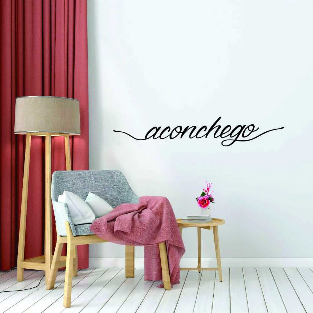 Adesivo Parede ACONCHEGO Decorativo - amor casal família conforto frase