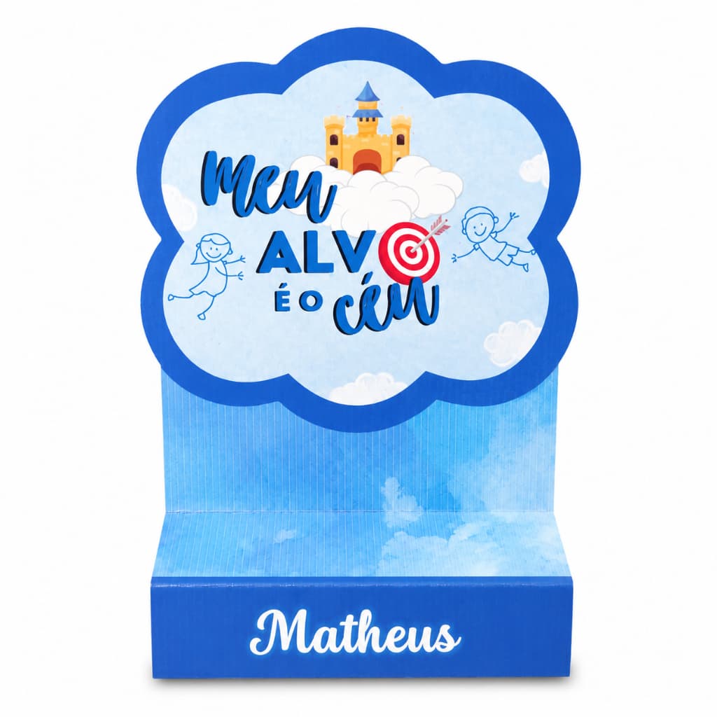 20 Porta Bis duplo Meu alvo é o céu - Lembrancinha de festa infantil - PEGUE E MONTE