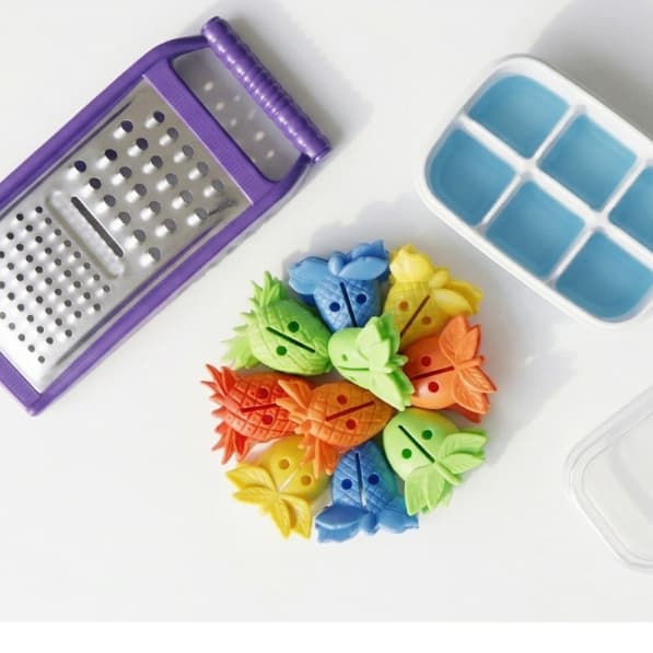 Kit Ralador - Prendedor de alimentos - Forminha de Gelo de Silicone