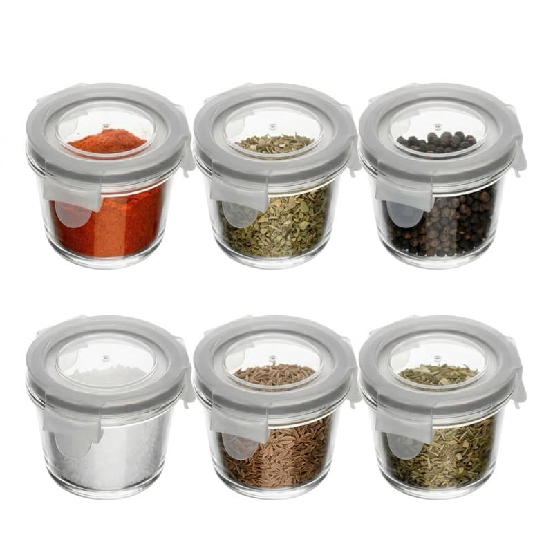 Kit 6 Pote De Vidro Hermético 130ml Com Tampa Transparente - Para Papinha, Tempero, Molho, Geleia - Pote Pequeno