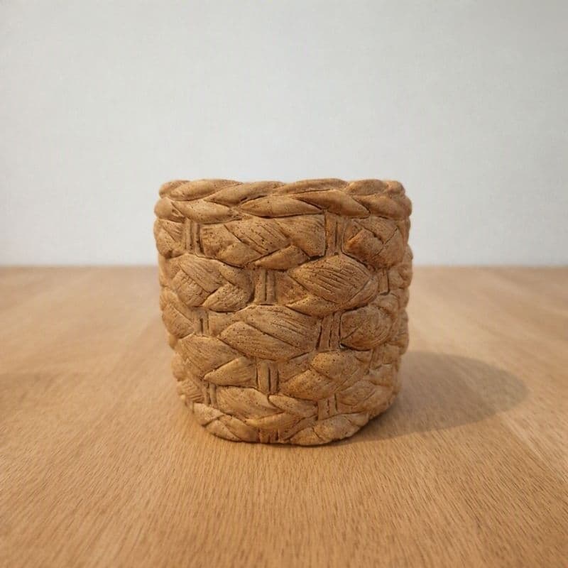 Vaso Cachepot de Cerâmica Efeito Palha Artesanal para Plantas Decoração Boho Rústica Sala Quarto Escritório