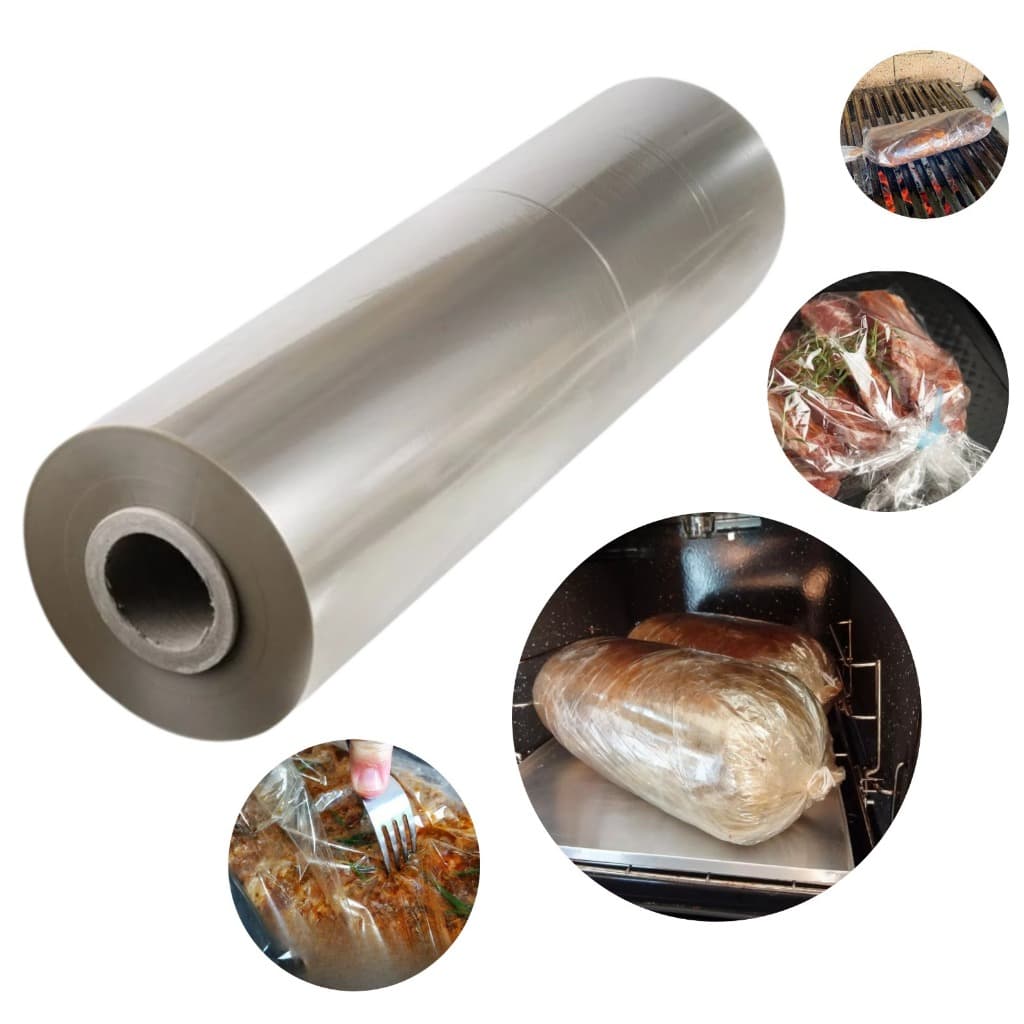 Bobina Papel Celofane para Assados Churrasco Poliéster 45cm x 100m Embalagem Alimentos Papel para Forrar Assadeira