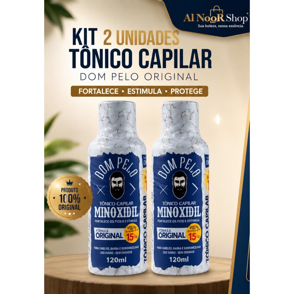 Tônico Capilar Dom Pelo Original 120ml KIT COM 2 | Tônico para Cabelos, Barba e Sobrancelhas
