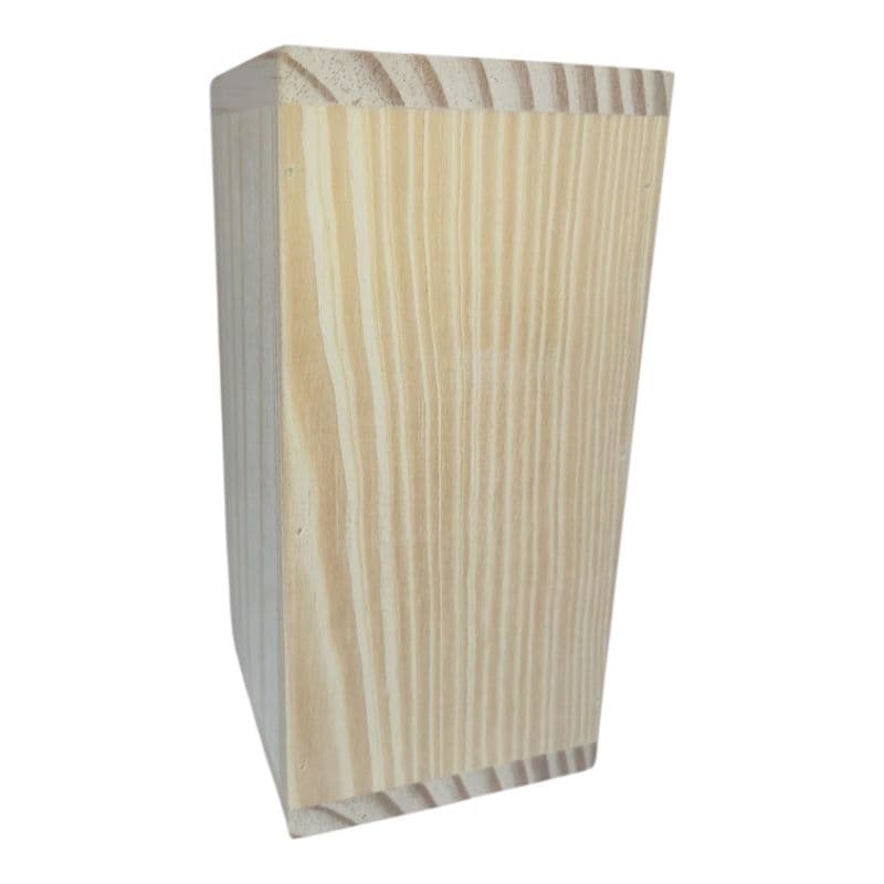 Cubo Bloco de Madeira Pinus Crua Fechado 20cm x 10cm x 10cm