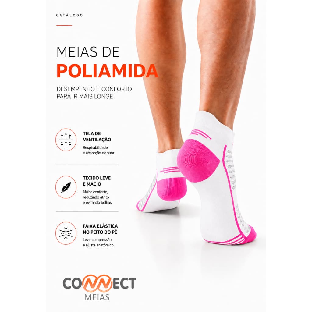 Meia Esportiva Curta Performance Nitro Corrida Treino Pedal