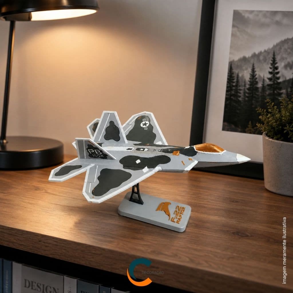 Maquete de Avião Decorativo e Colecionável Decorative Plane F-22 Raptor