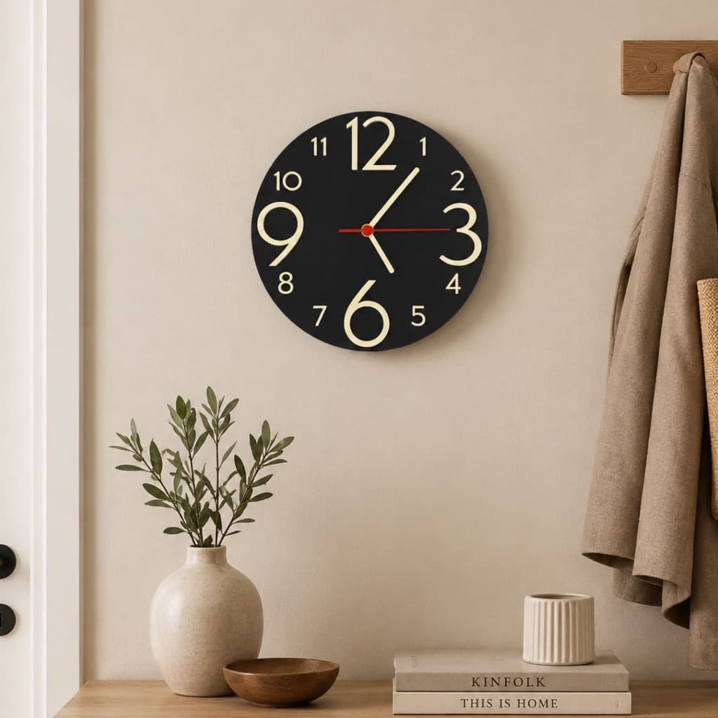 Relógio de Parede Decorativo Moderno Números Grandes - Zately