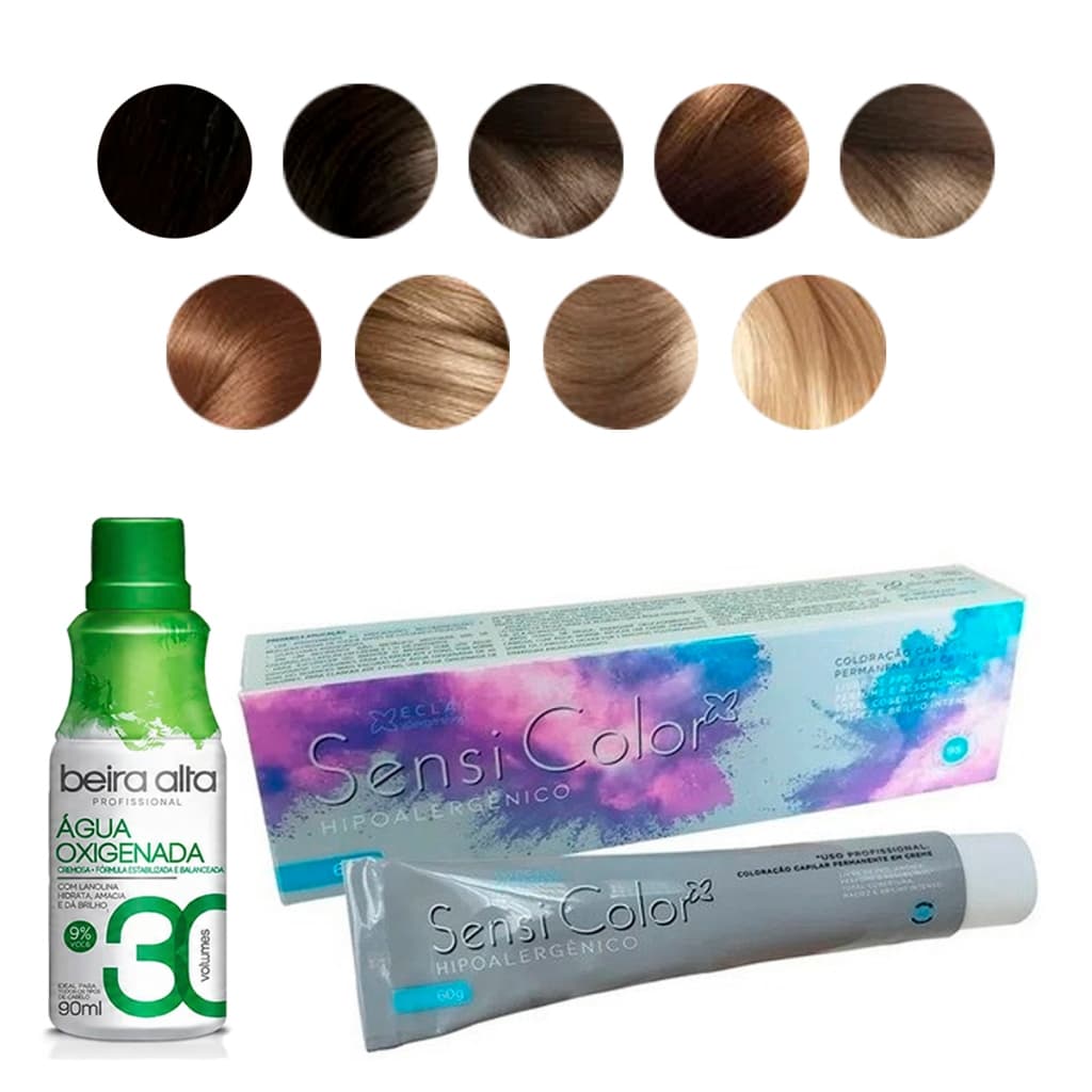 Tinta Sensi Color Alergoshop + Água Oxigenada 30 Volumes