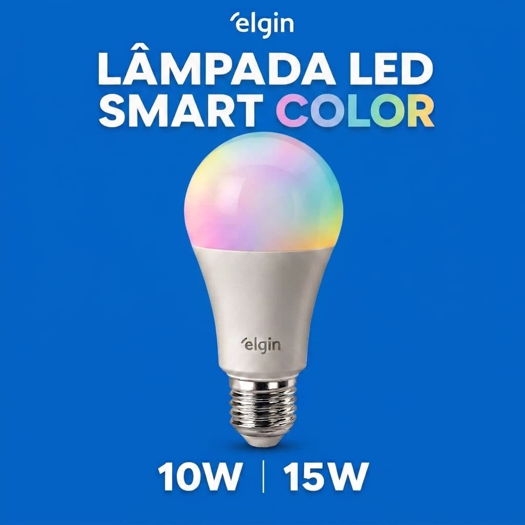 Lâmpada Led 10W 15W RGB Inteligente Wifi Smart Color - Elgin