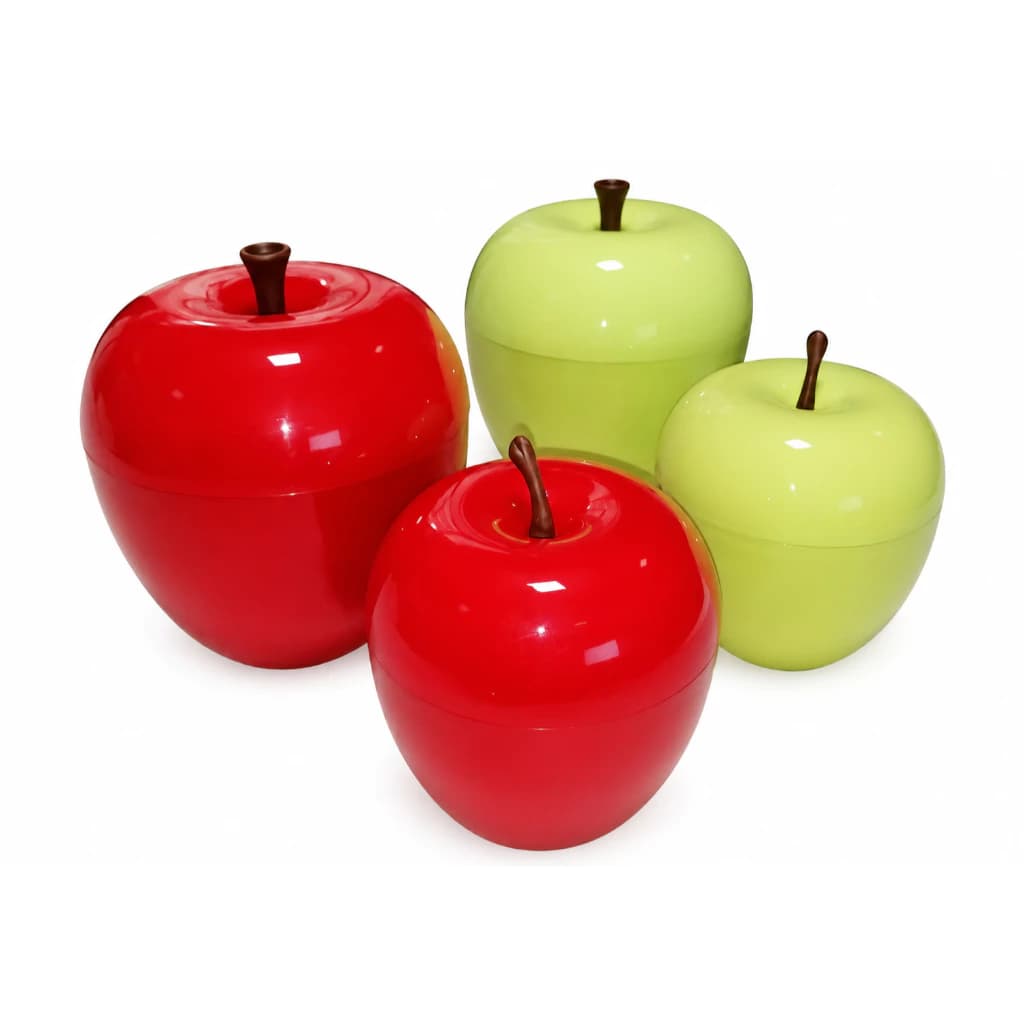 🍎 Kit com 02 Potes Plásticos em Formato de Maçã - Grande e Médio - Um Toque Requintado para Deixar o seu Lar Estiloso!