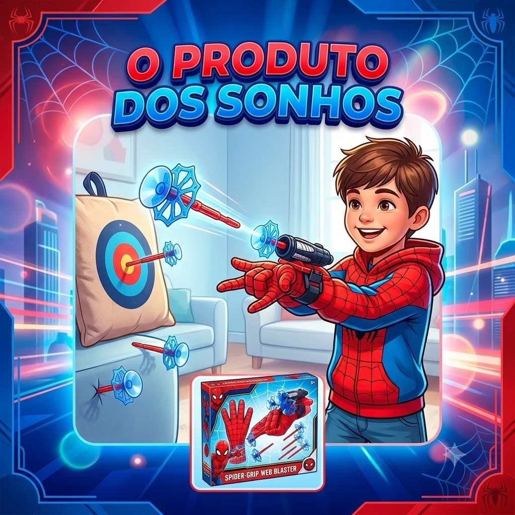 Brinquedo Infantil Homem Aranha Luva Lanca Teia Dardos Super-Herói Favorito