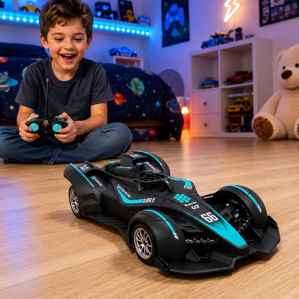 Carrinho Controle Remoto Recarregável com Pneus de Borracha Brinquedo Infantil