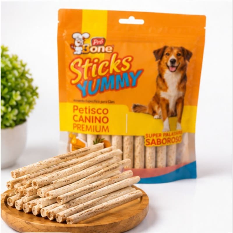 Petisco Palito 5/10 Sticks Yumy Natural Pró Bone para Cães pacote 70g Com 10 Un